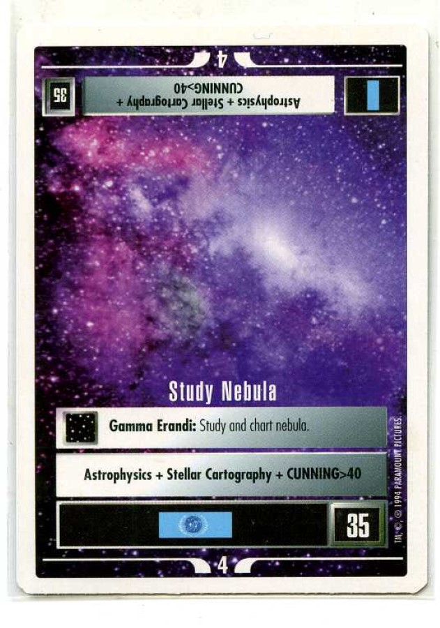 Star Trek CCG Premiere - Paramount 1994 - Study Nebula - Missions ...